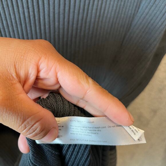 Eileen Fisher Ribbed Sweater Dress Tencel Boat Neck Cap Sleeve Pullover Gray 3X - Picture 7 of 7